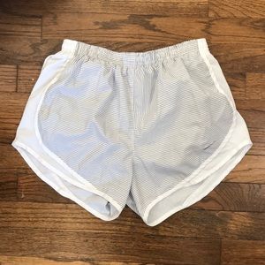 Nike Running Shorts (White w/Black Stripes)